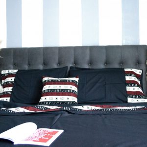 Set matrimoniale bogolan rosso nero