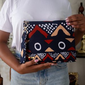 Pochette Bogolan rosso nero